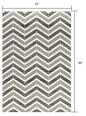 2’ X 10’ Gray Distressed Chevron Runner Rug