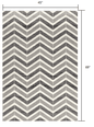 2’ X 10’ Gray Distressed Chevron Runner Rug