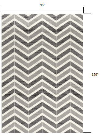 2’ X 10’ Gray Distressed Chevron Runner Rug