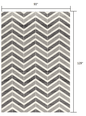 2’ X 10’ Gray Distressed Chevron Runner Rug