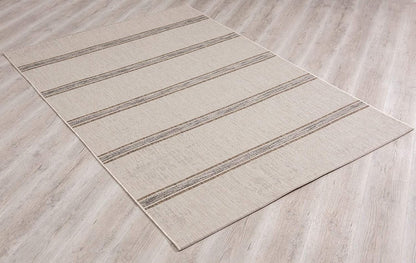 3’ X 10’ Ivory Transitional Striped Runner Rug