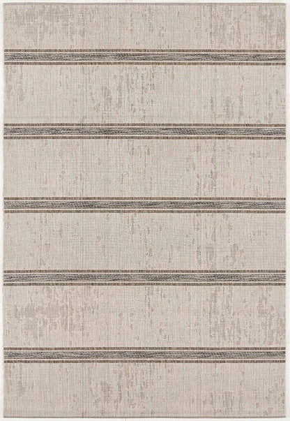 3’ X 10’ Ivory Transitional Striped Runner Rug