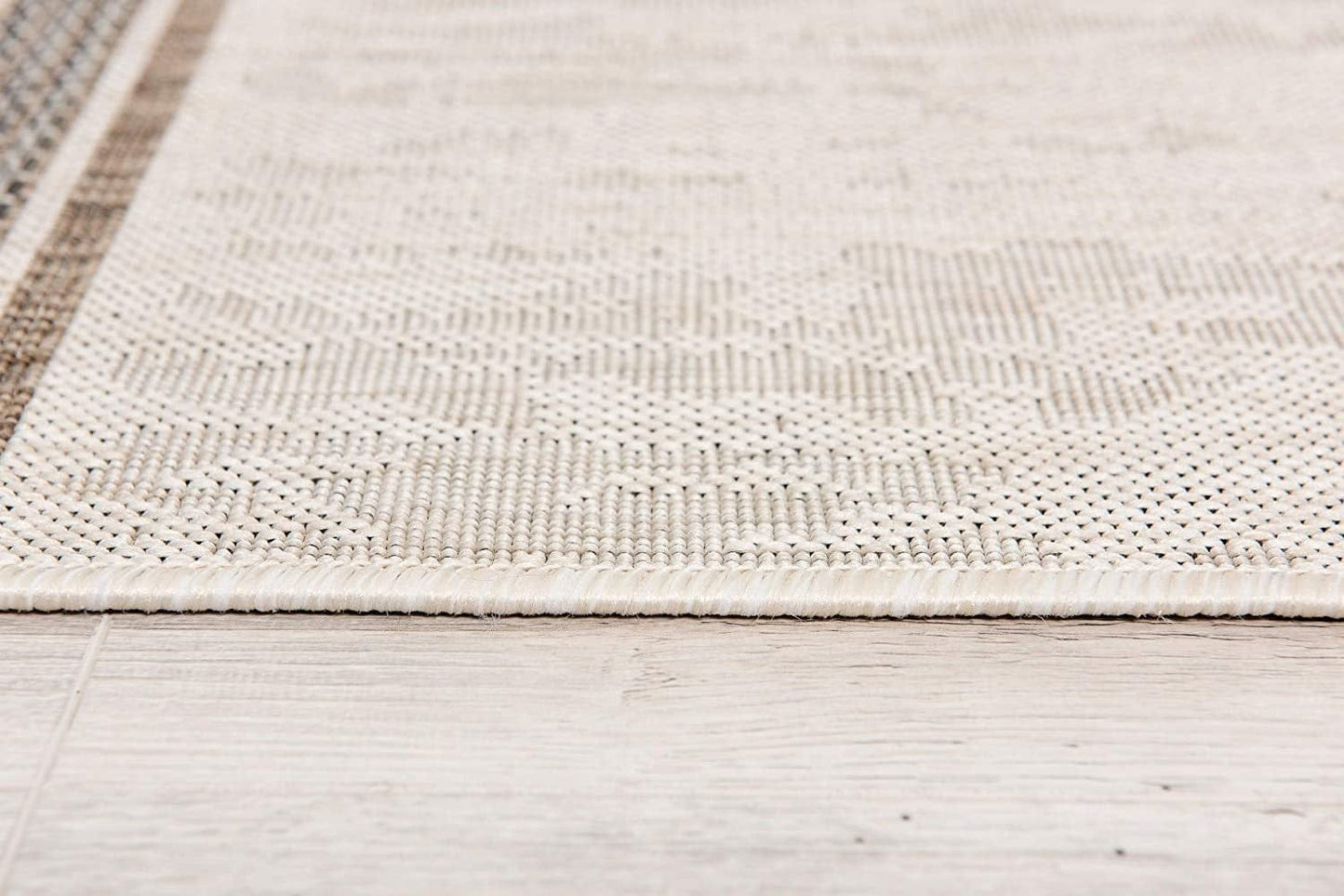 3’ X 10’ Ivory Transitional Striped Runner Rug