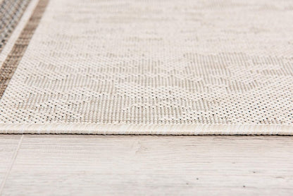 3’ X 10’ Ivory Transitional Striped Runner Rug