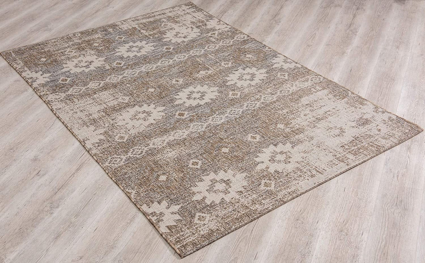 3’ X 10’ Beige Boho Chic Runner Rug