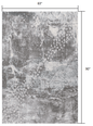 5’ X 8’ Gray Distressed Abstract Area Rug