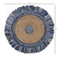 Denim And Natural Jute Fringed Round Rug