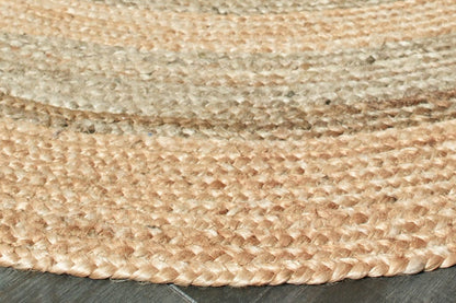 Two Toned Natural Jute Area Rug