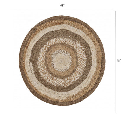 Multicolored Concentric Boutique Jute Rug