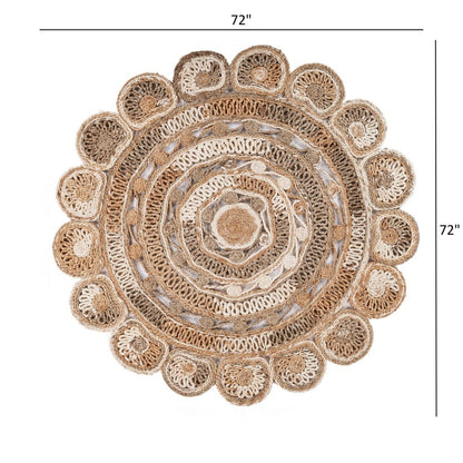 Daisy Geometric Multicolored Boutique Jute Rug