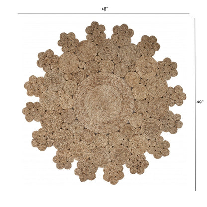 Dazzling Concentric Natural Boutique Jute Rug