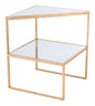 22" Gold And Clear Glass Rectangular End Table