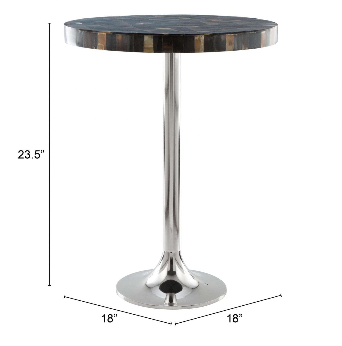 Dark Mother of Pearl Round Side Table