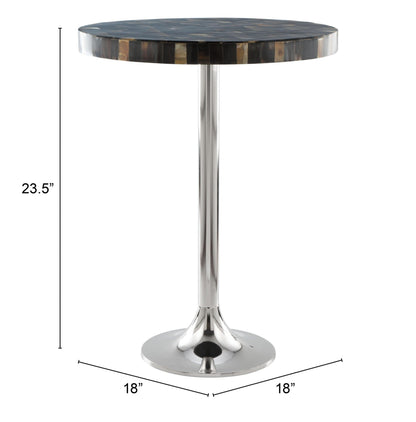 Dark Mother of Pearl Round Side Table