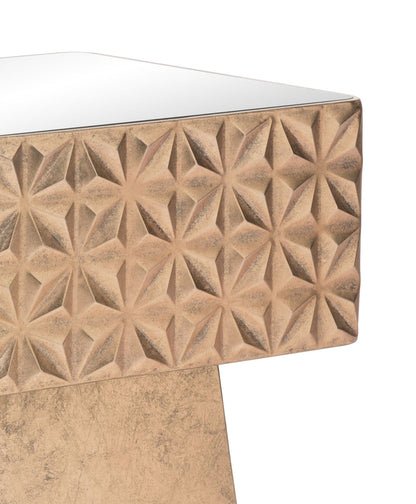 Tribal Gold Mirror Side Table