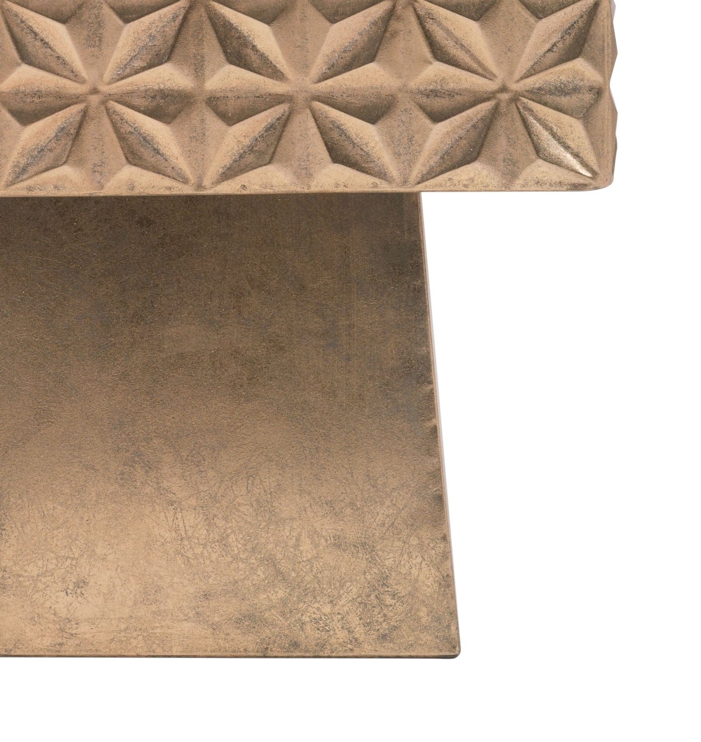 Tribal Gold Mirror Side Table