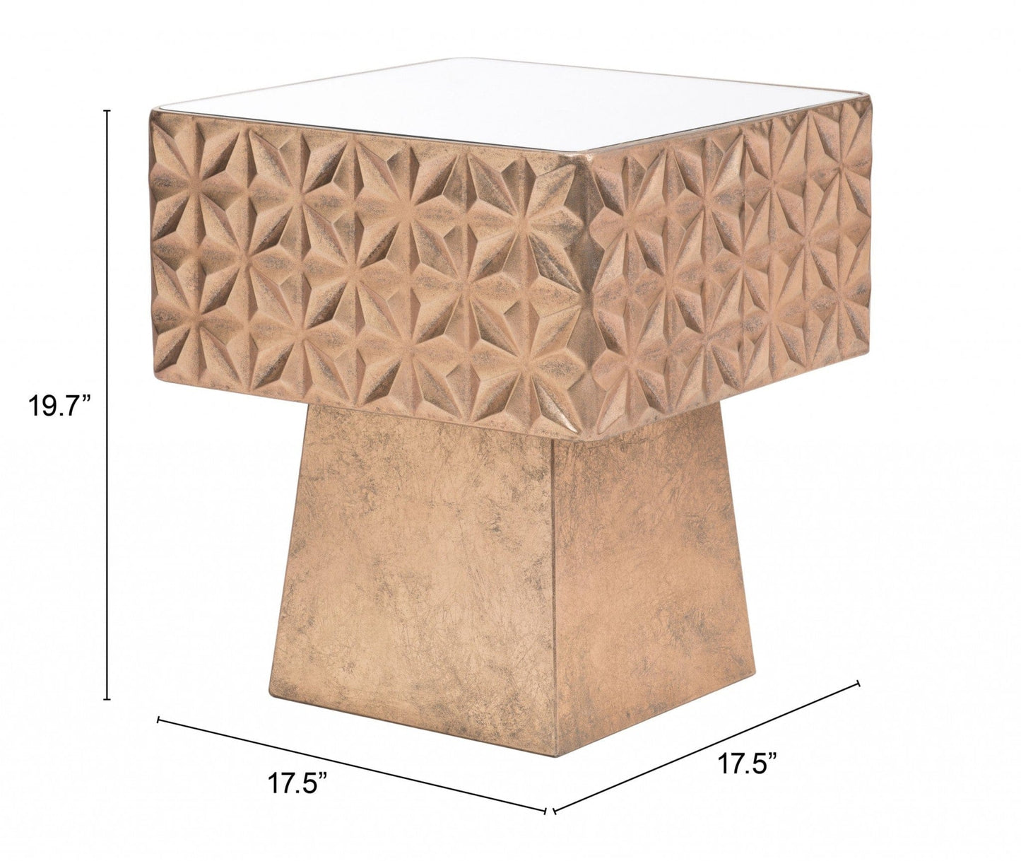 Tribal Gold Mirror Side Table