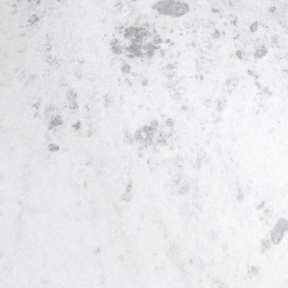 47" White Rounded Marble And Steel Dining Table