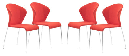 Set Of 4 Silver Wingback Dining Chairs