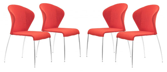 Set Of 4 Silver Wingback Dining Chairs