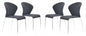 Set Of 4 Silver Wingback Dining Chairs