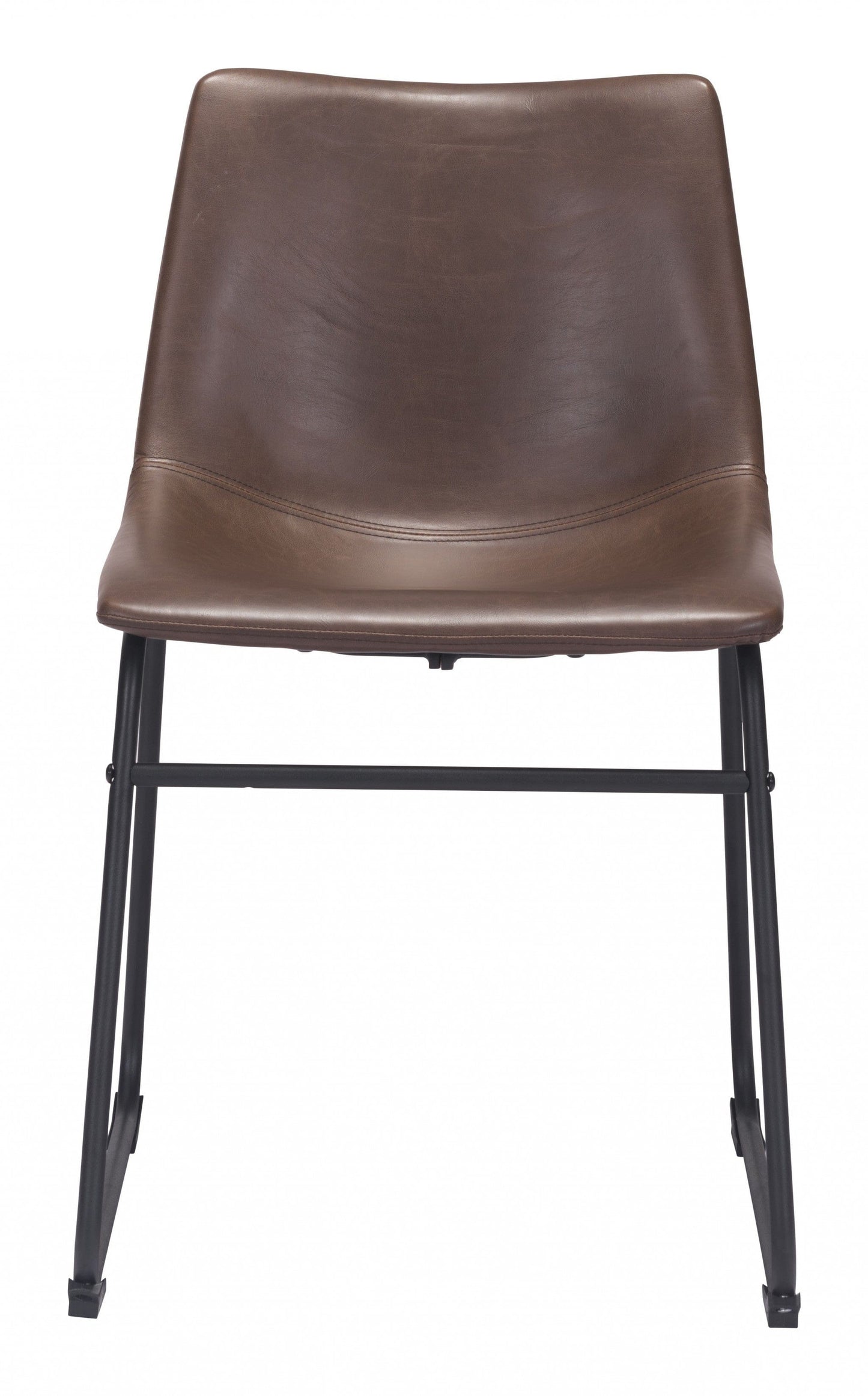 Set Of 2 Black Solid Back Dining Chairs