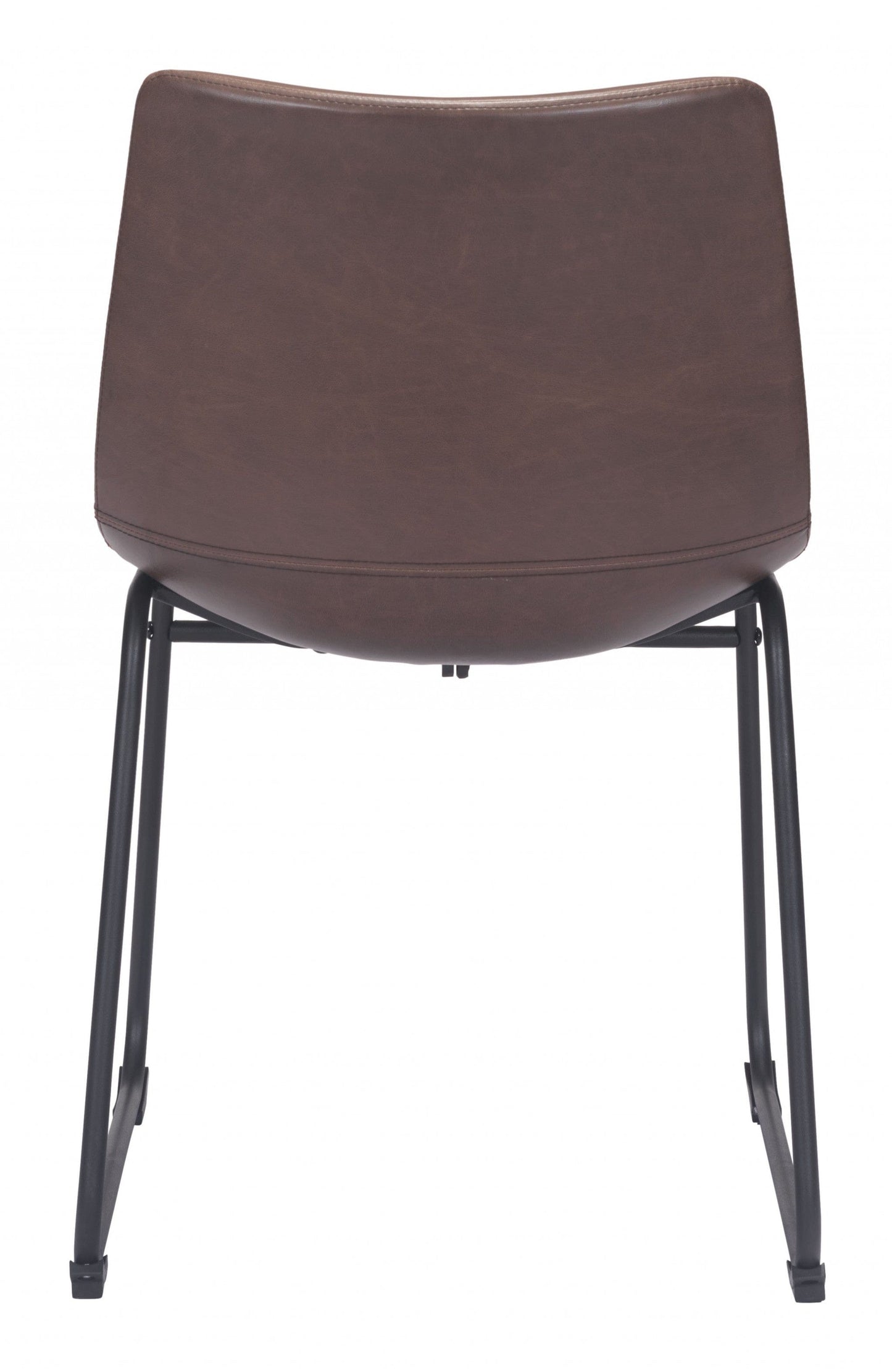 Set Of 2 Black Solid Back Dining Chairs