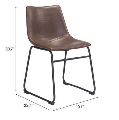 Set Of 2 Black Solid Back Dining Chairs