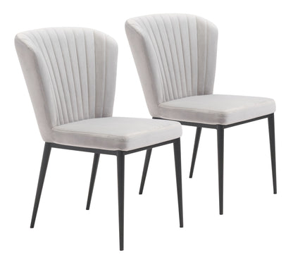 Set Of 2 Black Wingback Dining Chairs