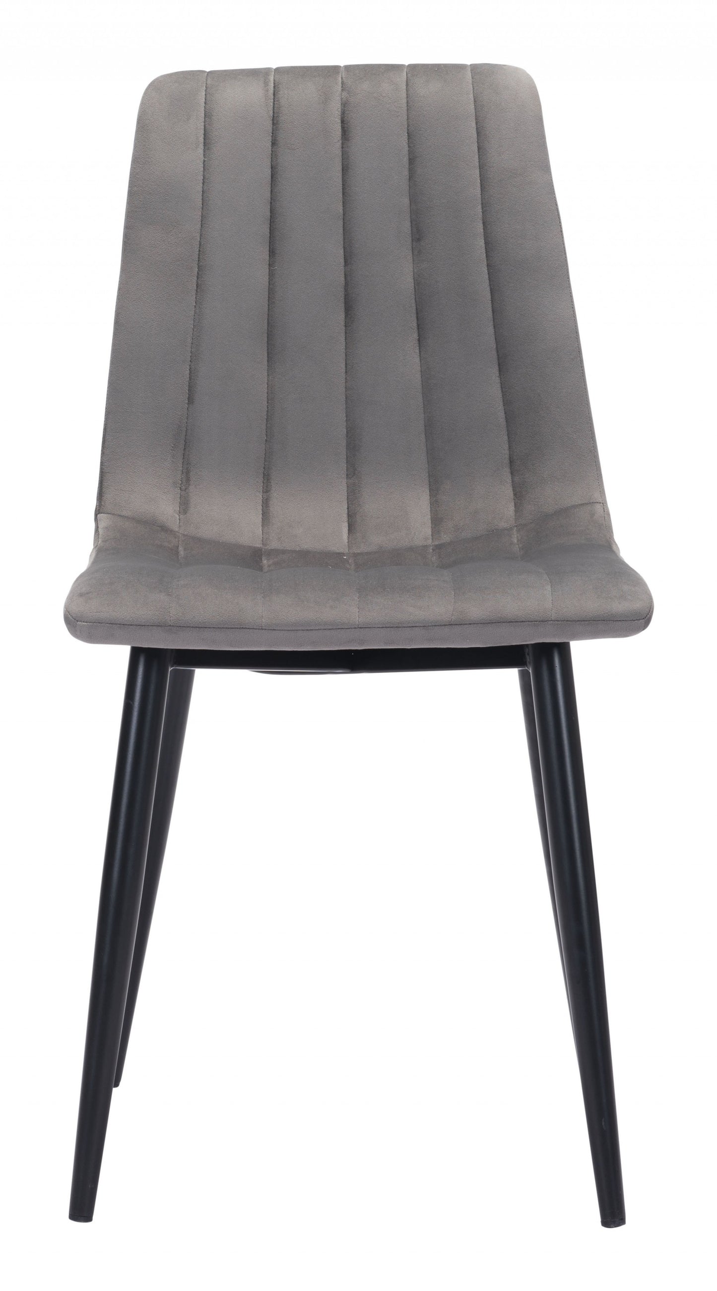 Set of Two Gray Channel Scoop Dining Chairs