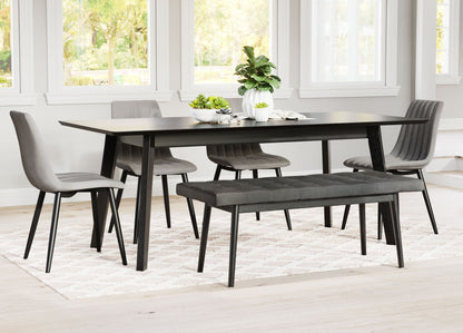 Set of Two Gray Channel Scoop Dining Chairs