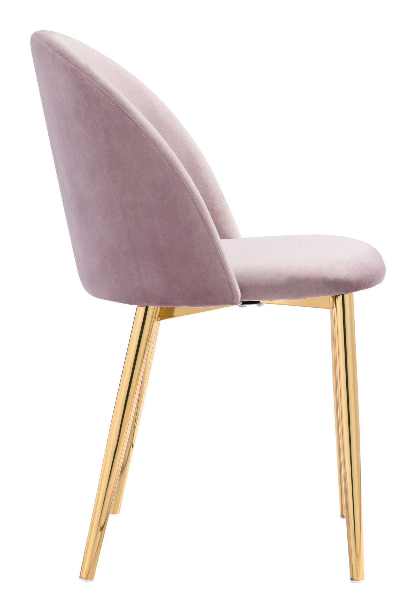 Set of Two Pale Pink and Gold Modern Pringle Dining Chairs