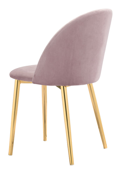 Set of Two Pale Pink and Gold Modern Pringle Dining Chairs