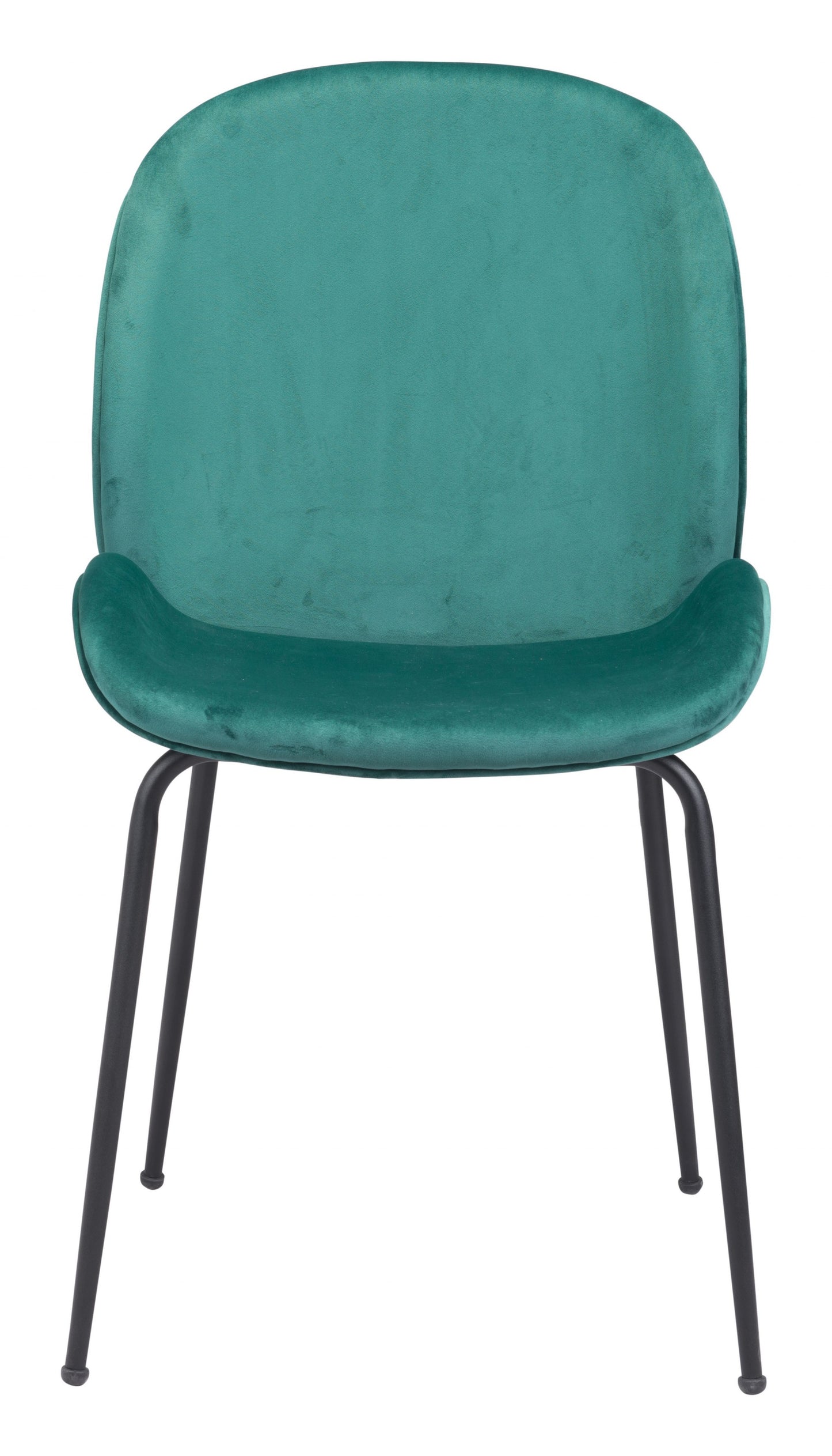 Set of Two Contempo Emerald Green Velvet Dining Chairs