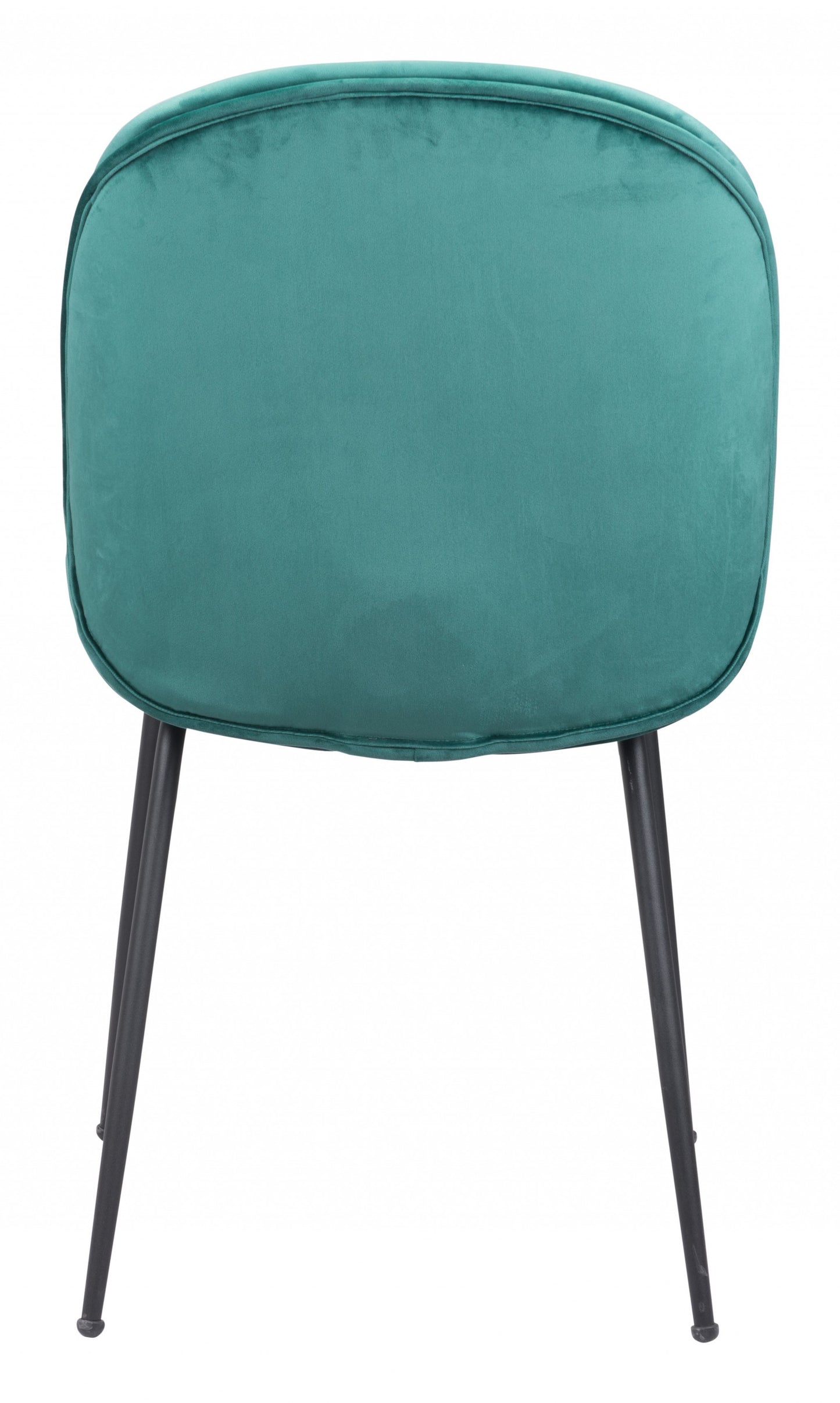 Set of Two Contempo Emerald Green Velvet Dining Chairs