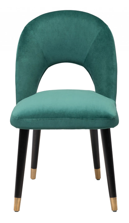 Set of Two Teal Green Thick Loop Back Dining Chairs