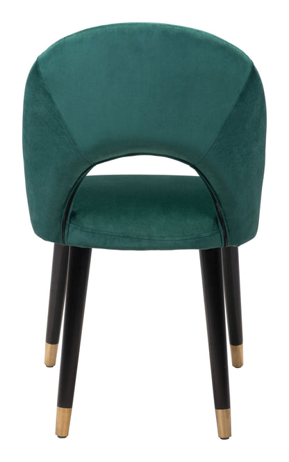 Set of Two Teal Green Thick Loop Back Dining Chairs
