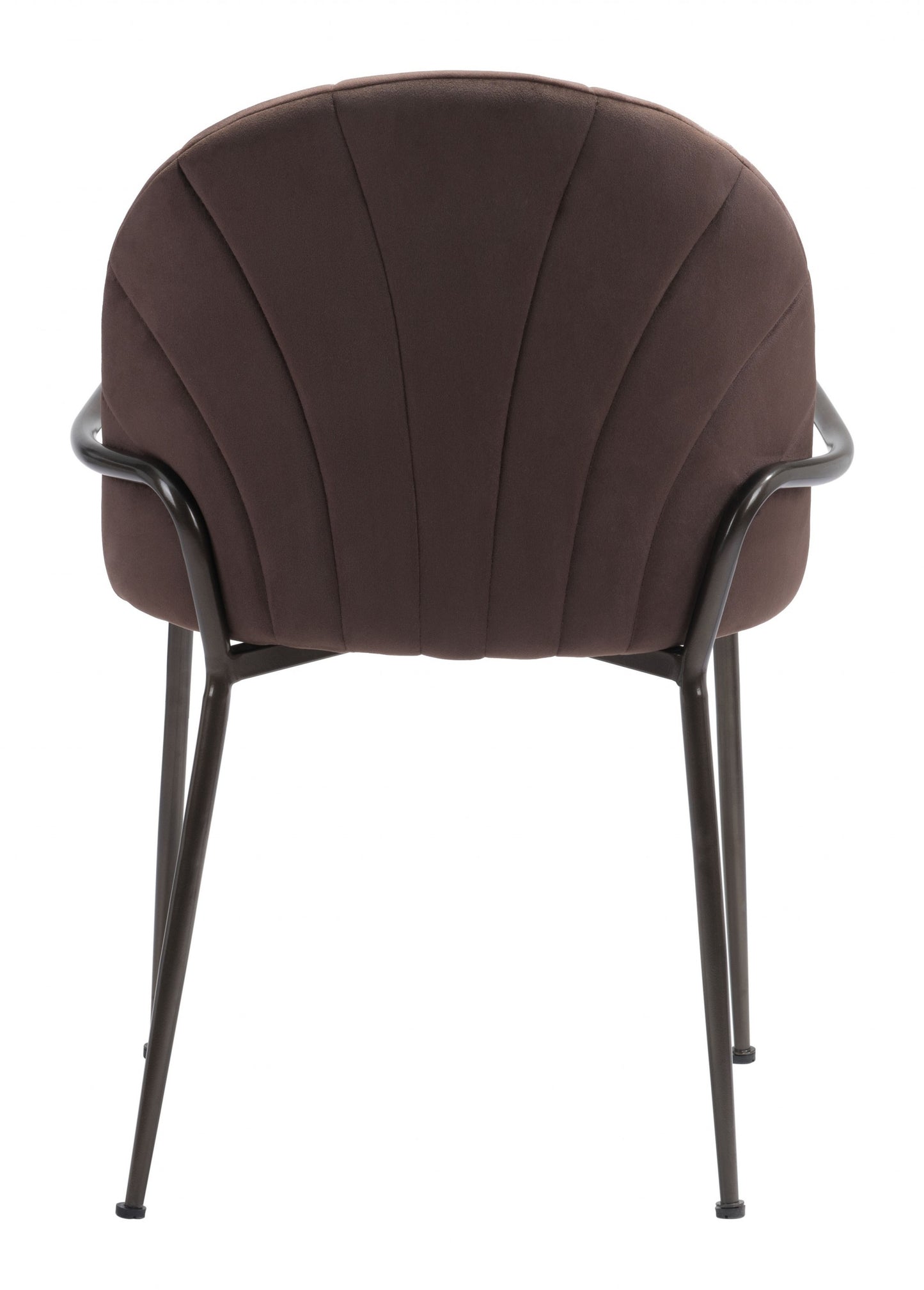 Set of Two Dark Brown Faux Leather Arch Dining Chairs