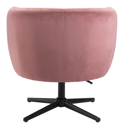 Gusto Glam Pink and Black Swivel Accent Chair