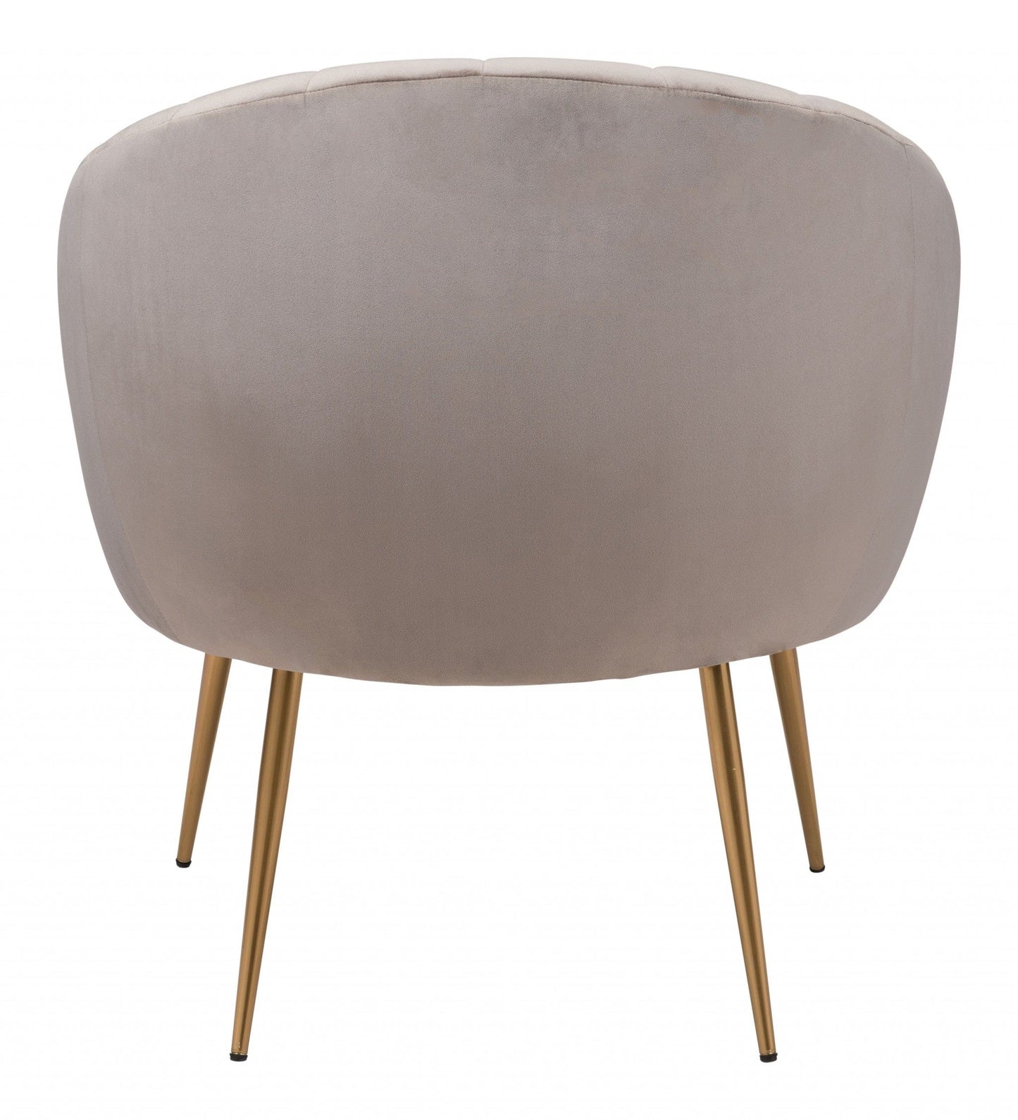 Gray and Gold Curve Vertical Channel Accent Club Chair