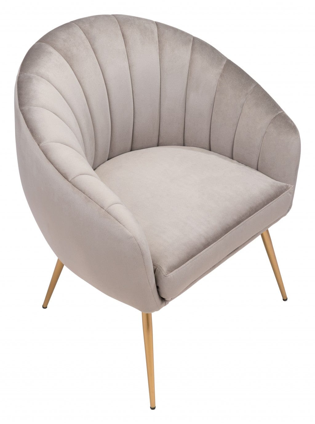 Gray and Gold Curve Vertical Channel Accent Club Chair