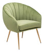 Mossy Green and Gold Curve Vertical Channel Accent Club Chair