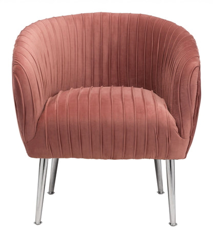 Rosy Pink Channeled Accent Club Chair