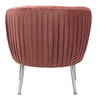 Rosy Pink Channeled Accent Club Chair