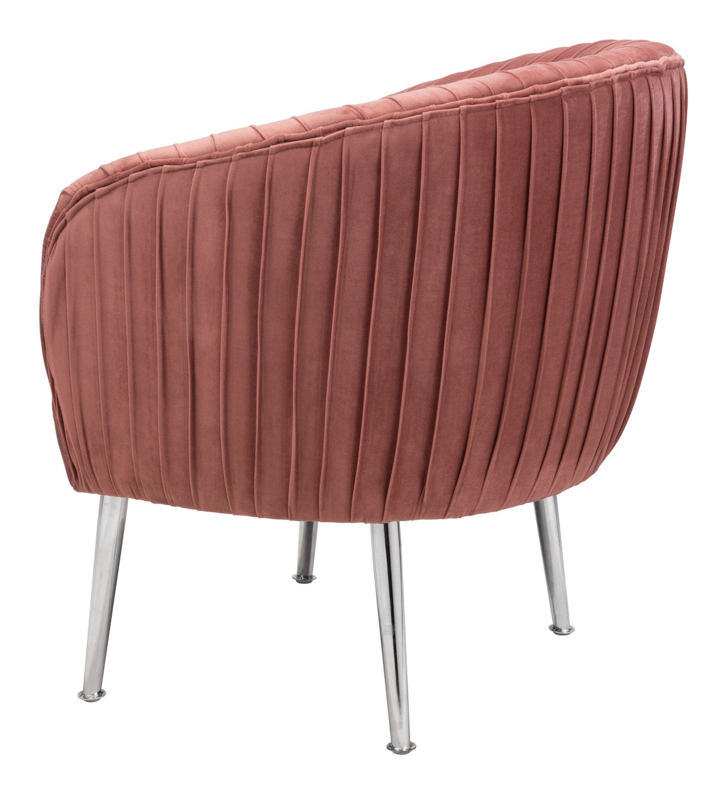 Rosy Pink Channeled Accent Club Chair