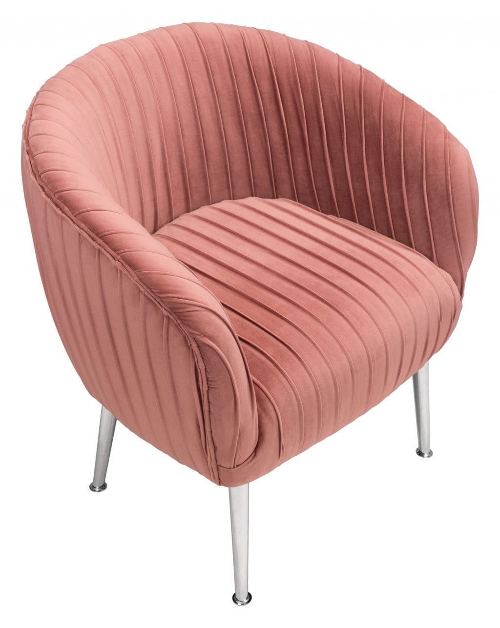 Rosy Pink Channeled Accent Club Chair