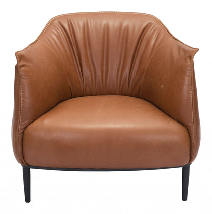 Terra Cotta Kiss Cozy Faux Leather Accent Chair