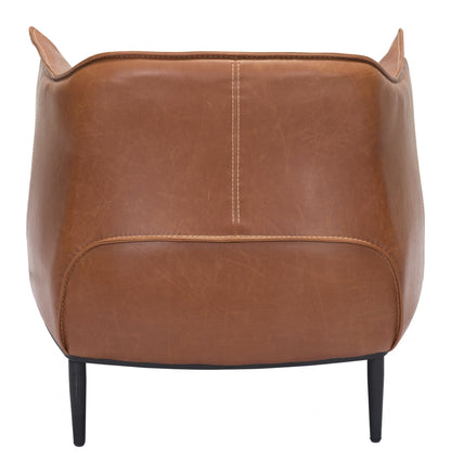 Terra Cotta Kiss Cozy Faux Leather Accent Chair