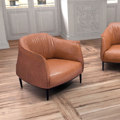 Terra Cotta Kiss Cozy Faux Leather Accent Chair