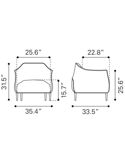 Terra Cotta Kiss Cozy Faux Leather Accent Chair